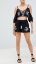 River Island Embroidered Beach Shorts